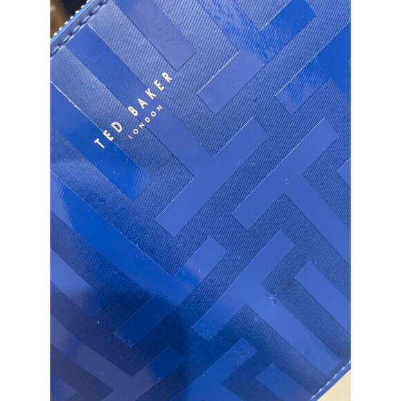 TED BAKER ROYAL BLUE CLUTCH WRISTLET BAG PREPPY CHIC AESTHETIC VERSATILE - Picture 4 of 14